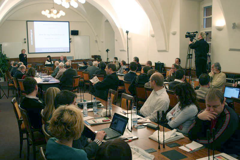 Professor Dluhosova (dean of the EkF VSB) with audience